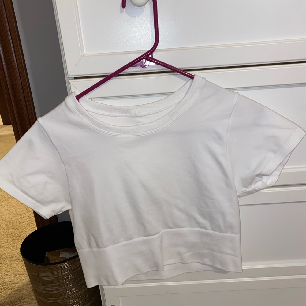 Aerie Offline Workout crop white